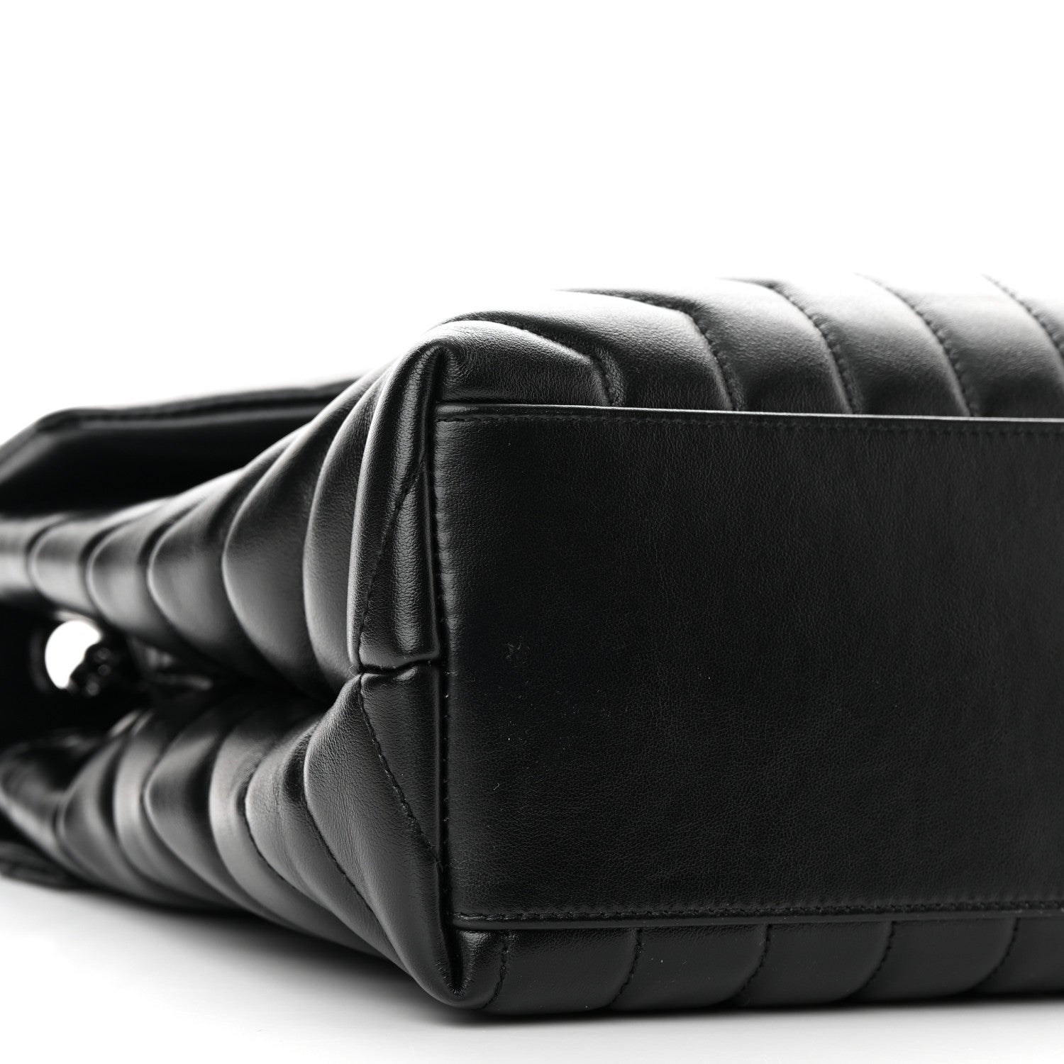 Saint Laurent Calfskin Y Quilted Monogram Monochrome Medium Loulou Chain Satchel Black 9 of 10