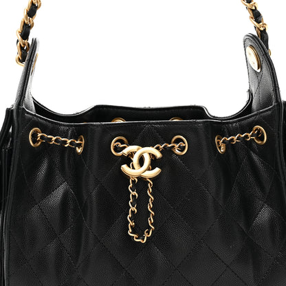 Chanel Caviar Quilted Mini Chanel 25 Handbag Black 8 of 10