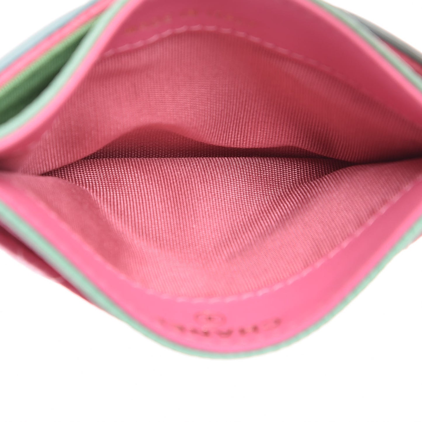 Caviar Quilted CC Filigree Card Holder Pink Blue Green