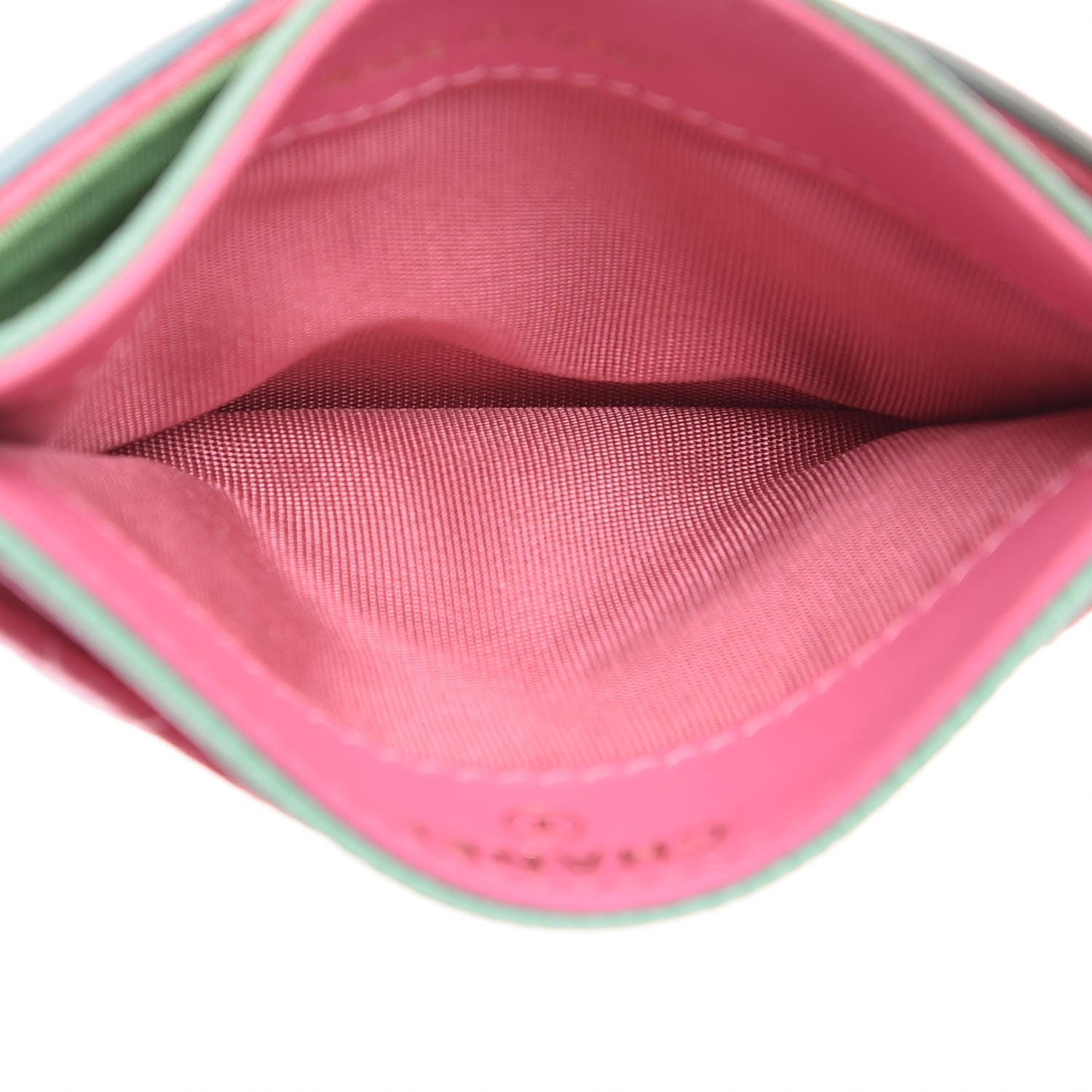 Chanel Caviar Quilted CC Filigree Card Holder Pink Blue Green 5 of 9