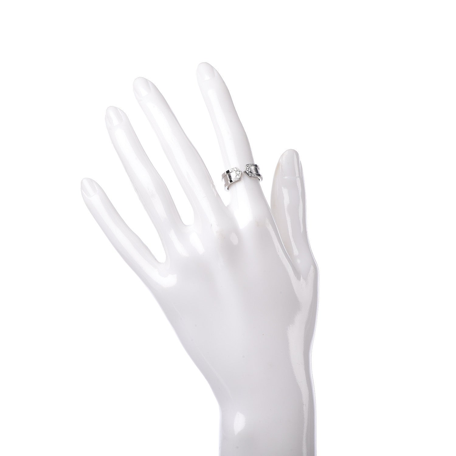 Cartier 18K White Gold Diamond 6.5mm Logo De Ring 48 4.5 2 of 4