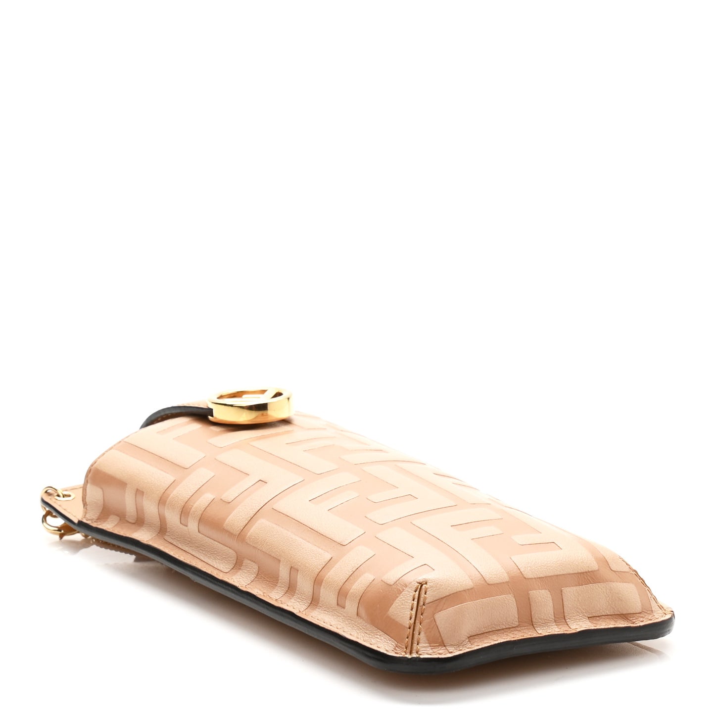 Vitello Termosport F is Fendi FF 1974 Embossed Phone Pouch Miele Scuro