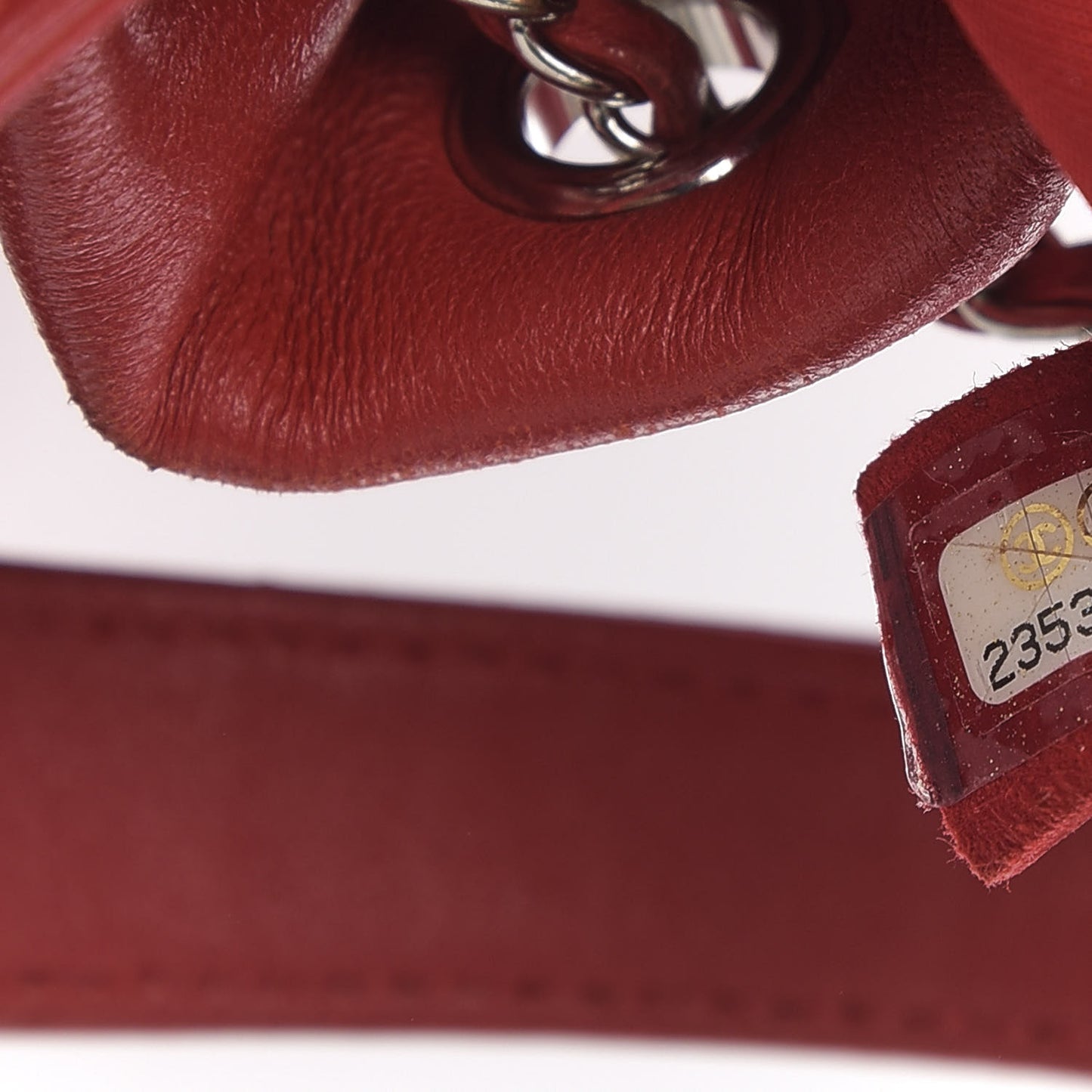 Lambskin Quilted Small CC Chain Drawstring Bucket Bag Red