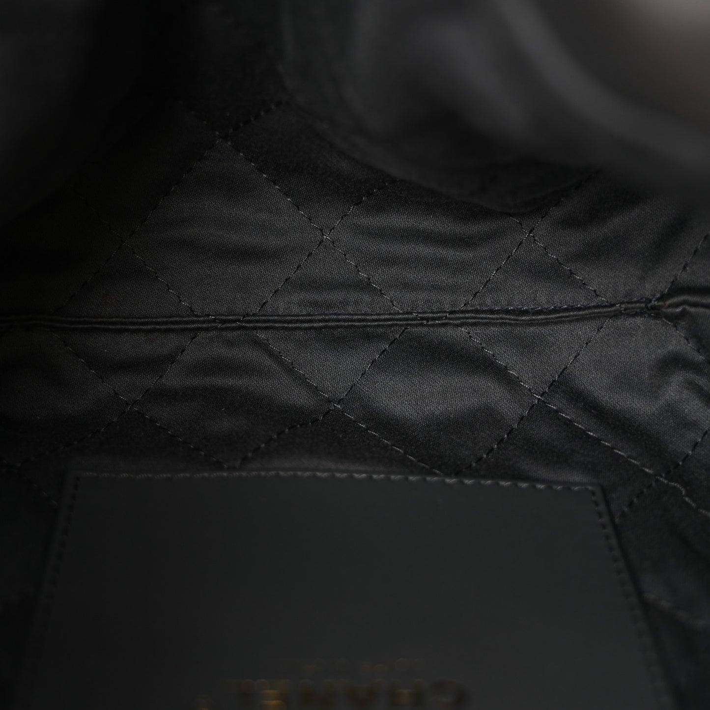 Shiny Calfskin Quilted Mini Chanel 22 Dark Grey