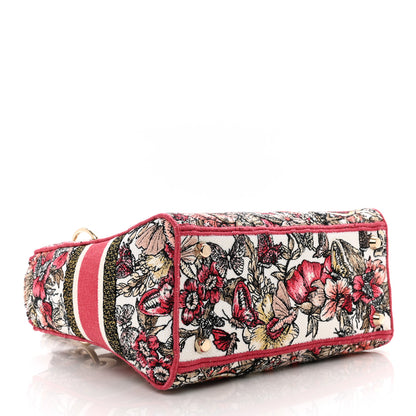 Christian Dior Canvas Embroidered Butterfly Print Medium Lady D-Lite Multicolor 4 of 9