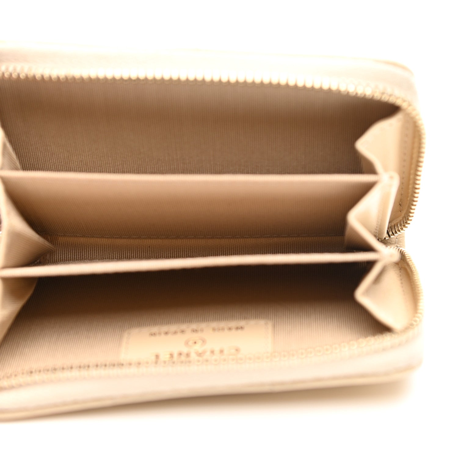 Chanel Lambskin Quilted 19 Zip Around Coin Purse Wallet Beige 5 of 8