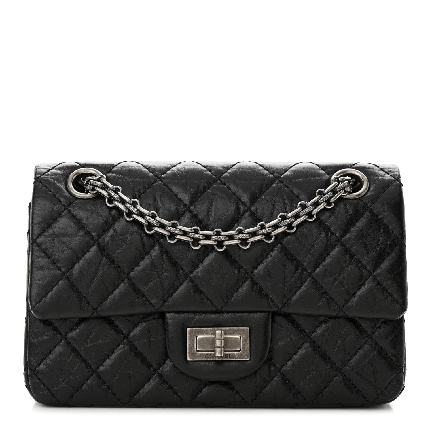 Chanel Aged Calfskin Quilted 2.55 Reissue Mini Flap Black 1 of 11