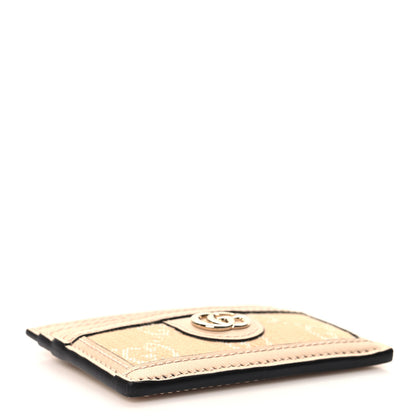 Gucci Monogram Textured Dollar Calfskin Ophidia Card Holder Light Beige Denim 4 of 7