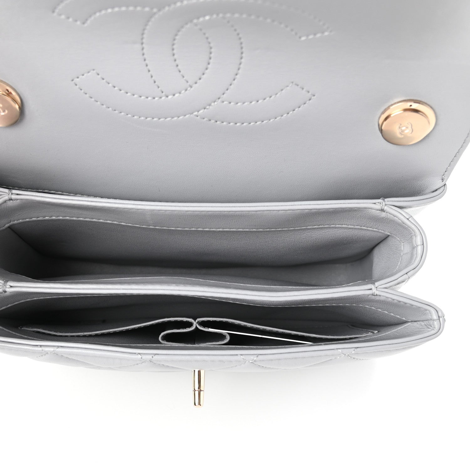 Chanel Lambskin Quilted Small Trendy CC Dual Handle Flap Bag Grey 5 of 10
