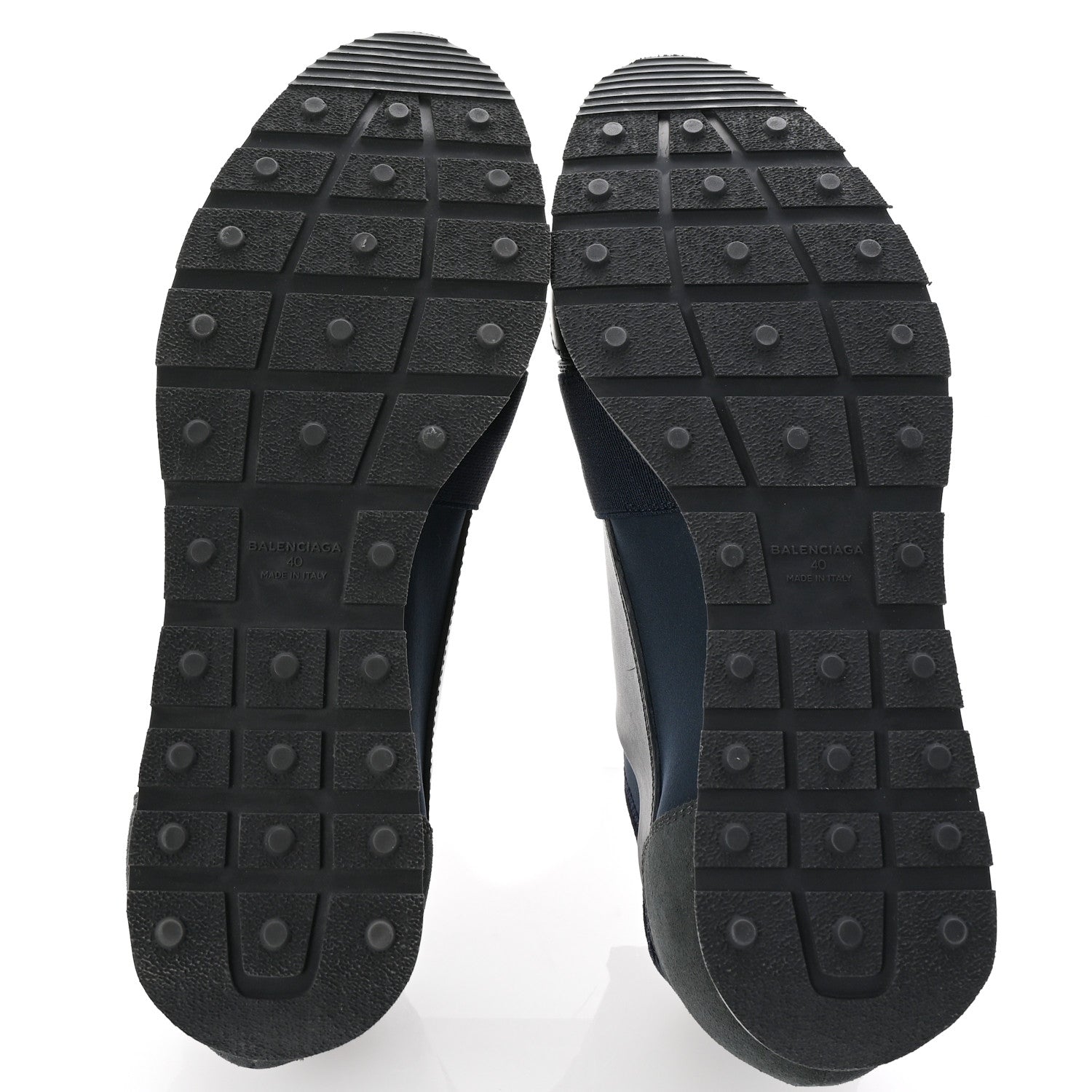 Balenciaga Mesh Calfskin Neoprene Suede Womens Race Runner Sneakers 40 Bleu Nuit 6 of 9