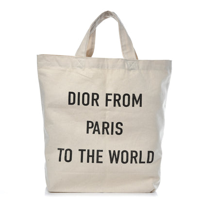 Christian Dior Canvas From Paris To The World Print Tote 1 of 7