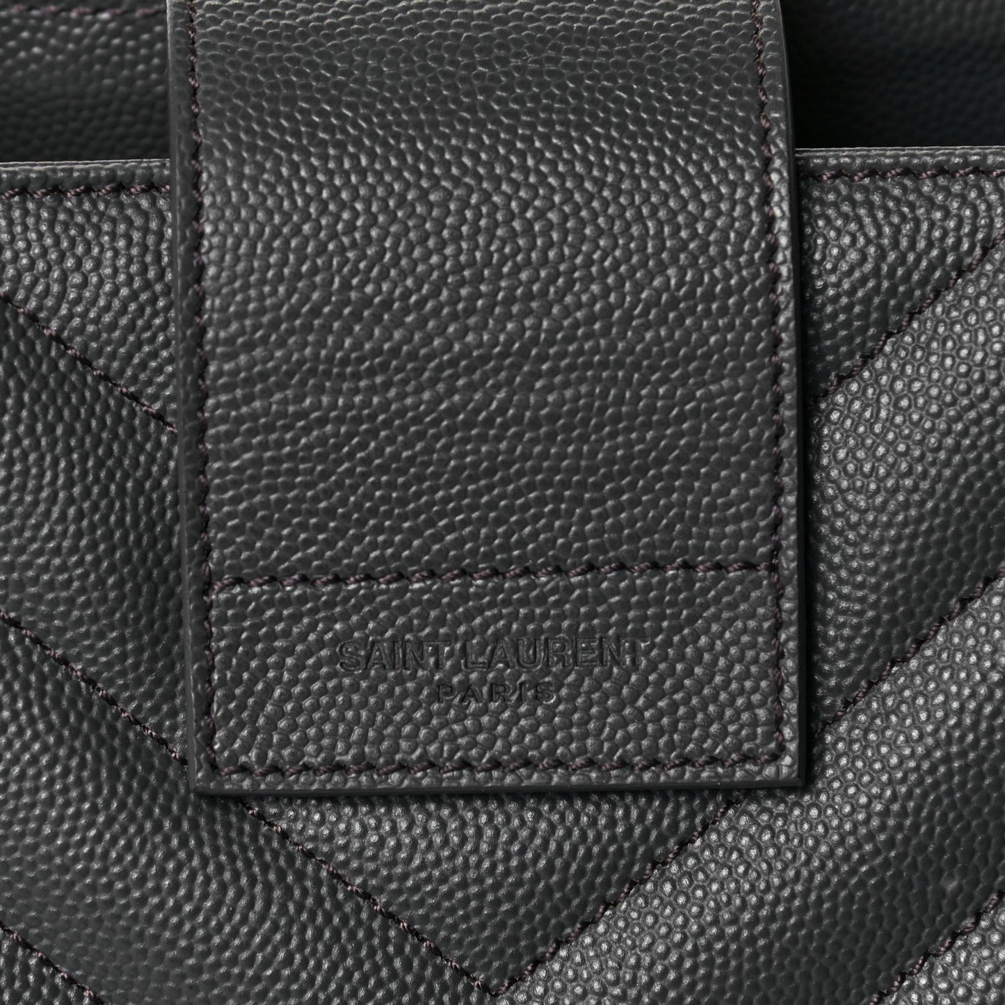Grain De Poudre Matelasse Chevron Monogram Shopping Bag Earth