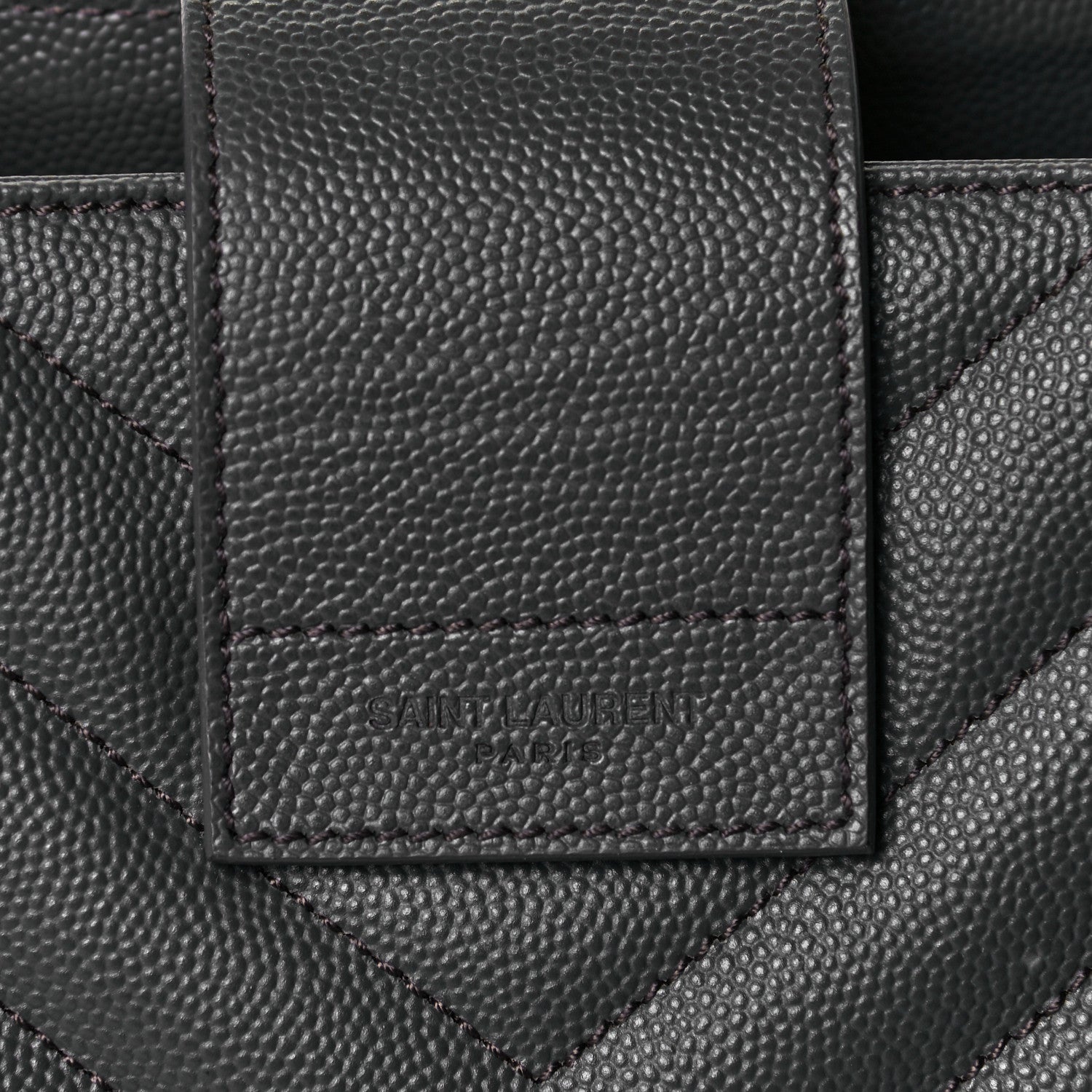 Saint Laurent Grain De Poudre Matelasse Chevron Monogram Shopping Bag Earth 7 of 7