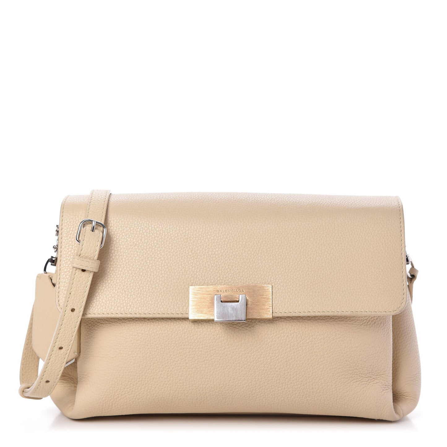 Grained Calfskin Le Dix Soft Courrier Blanc Creme