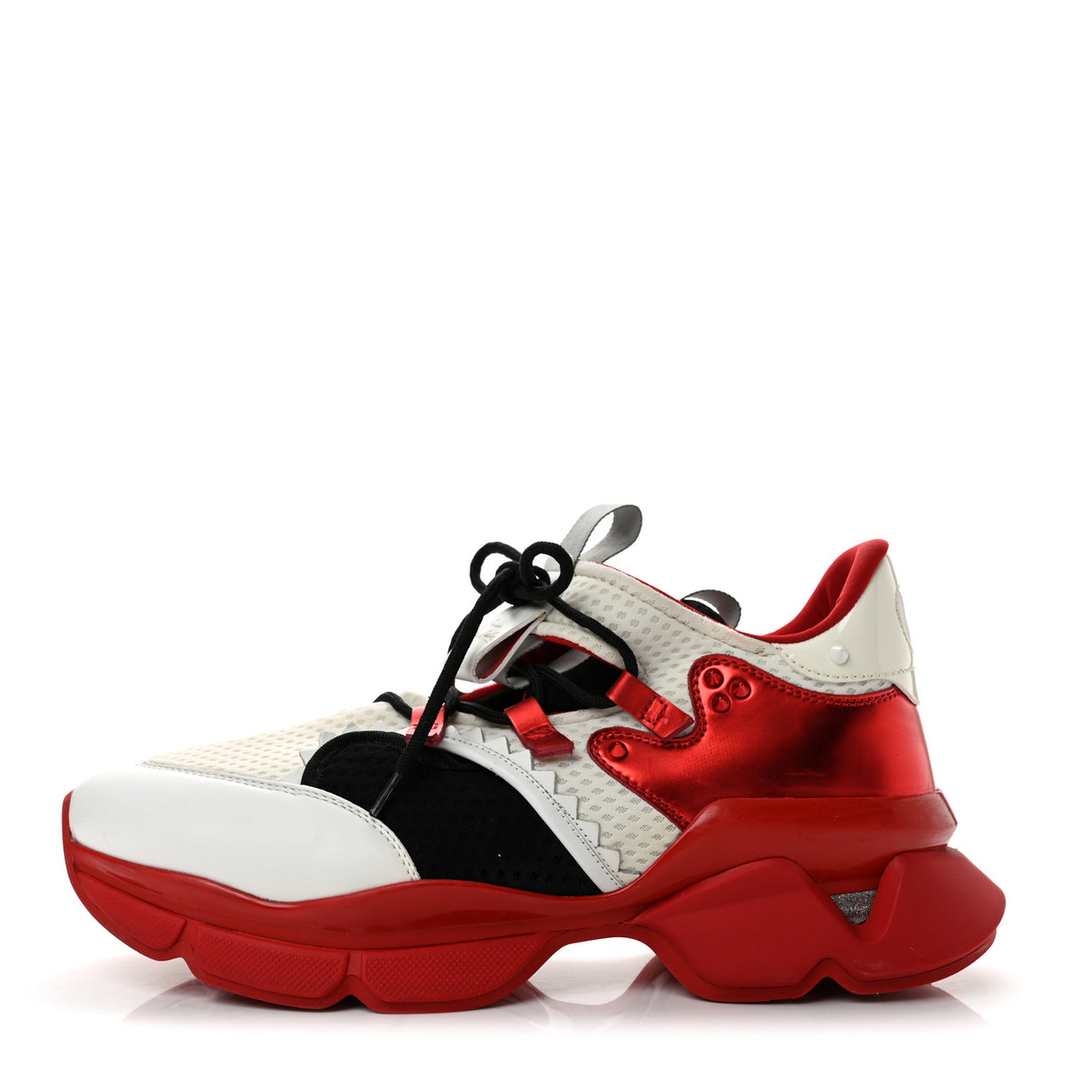 Mesh Patent Mens Red Runner Flat Sneaker 45 Multicolor 45 White Multicolor