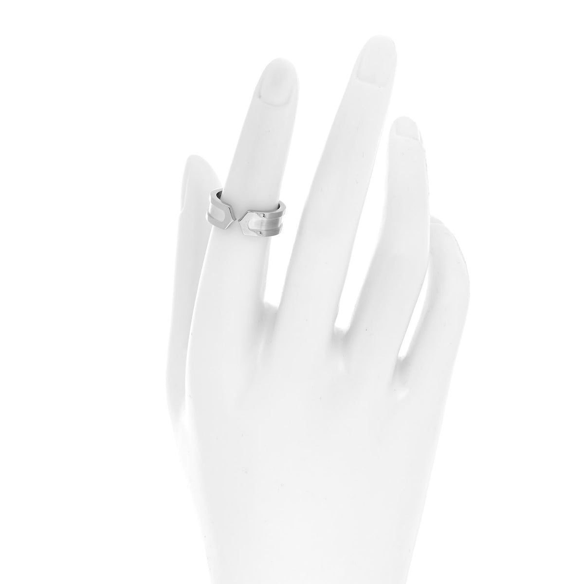 18K White Gold 6.5mm C De Cartier Ring 51 5.75