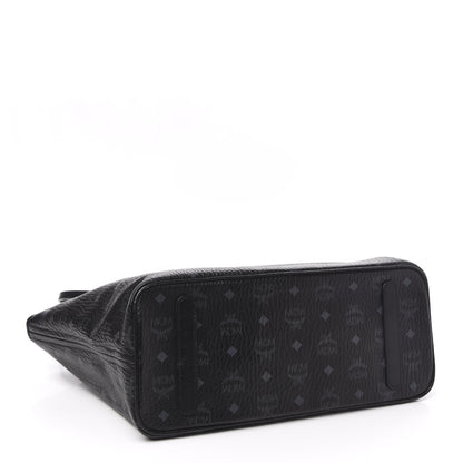 MCM Visetos Medium Anya Zip Top Shopper Tote Black 4 of 16