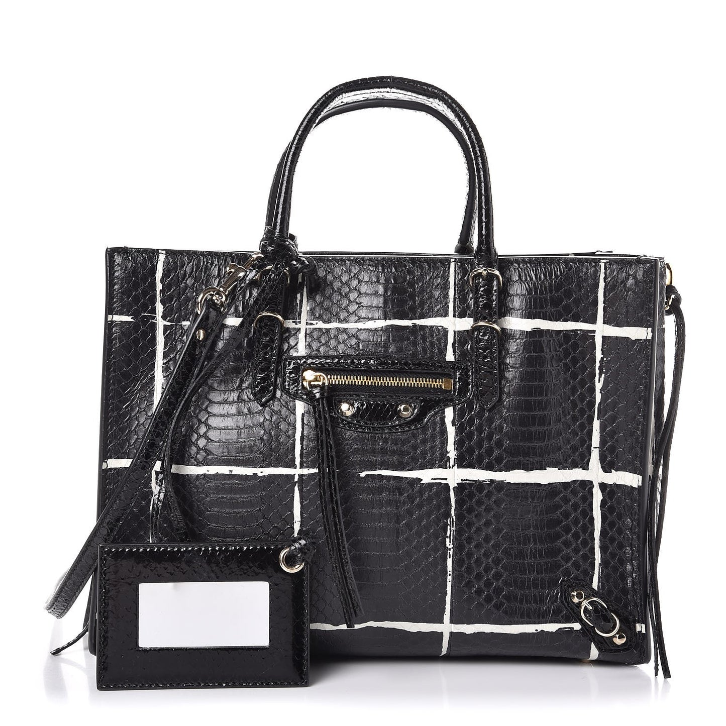 Ayers Papier A6 Zip Around Tote Black White