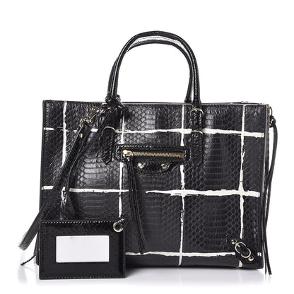 Balenciaga Ayers Papier A6 Zip Around Tote Black White 1 of 7