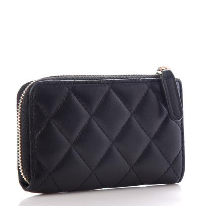 Chanel Lambskin Quilted Key Holder Case Black 4 of 8