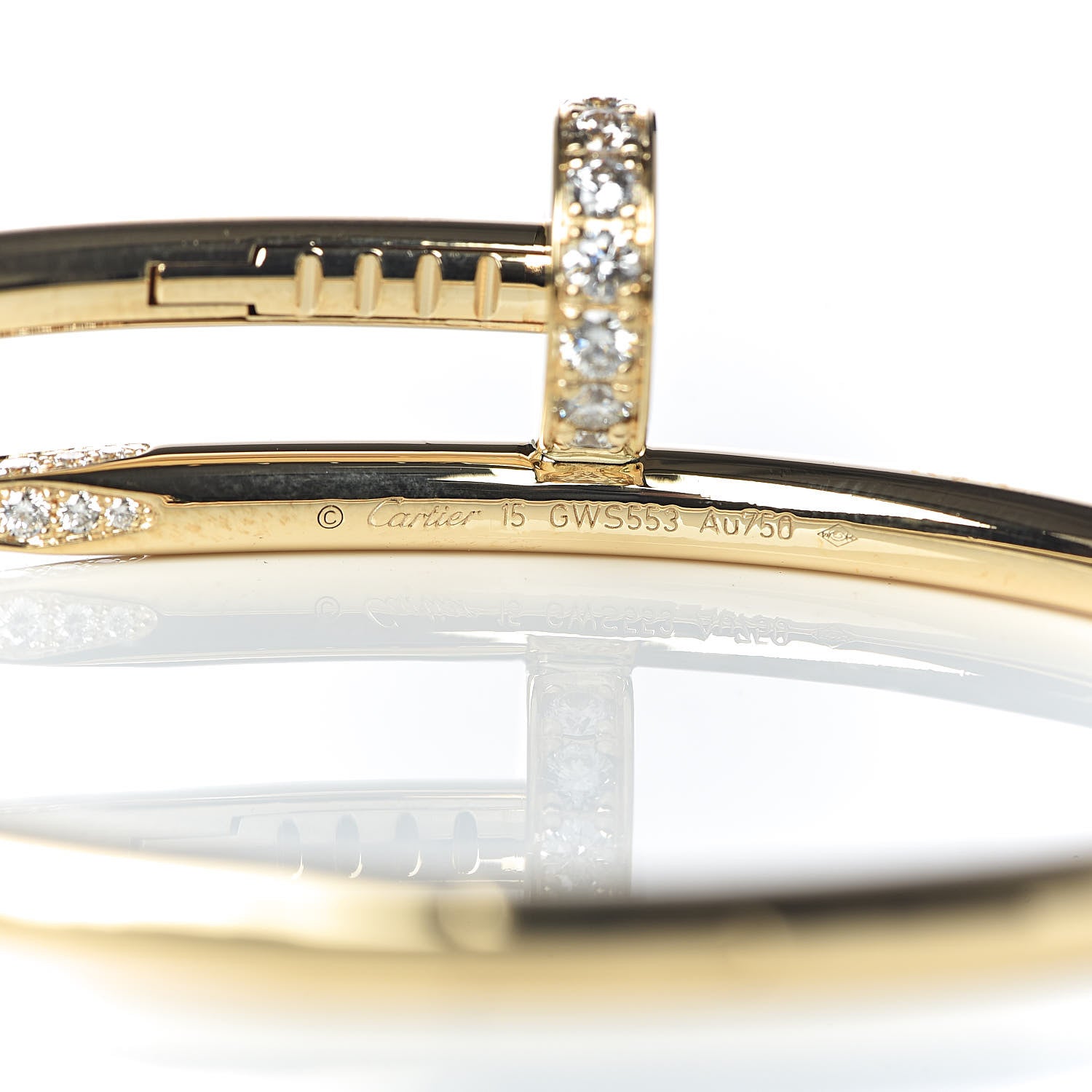 Cartier 18K Yellow Gold Diamond Juste Un Clou Bracelet 15 4 of 4