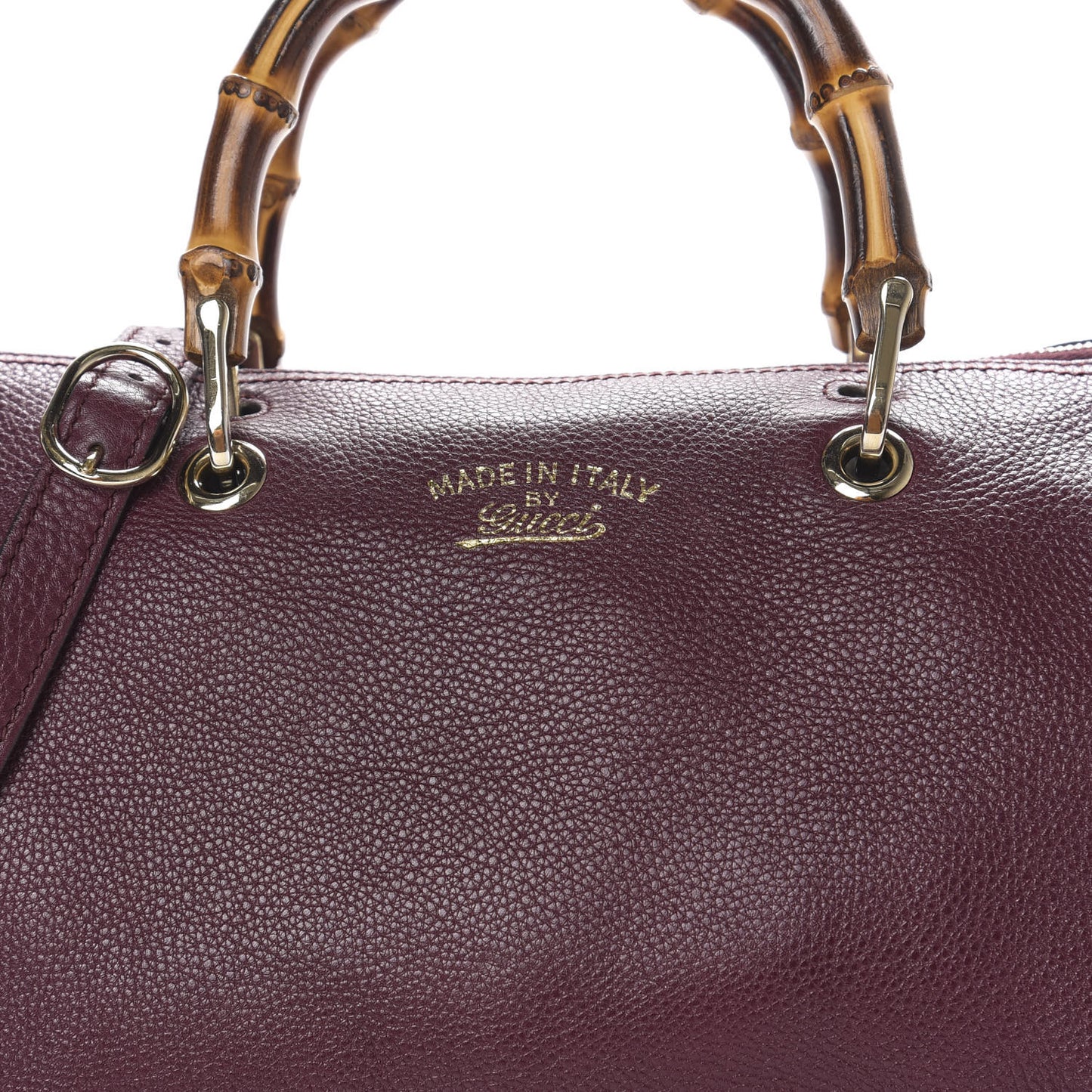 Calfskin Bamboo Medium Shopper Boston Burgundy