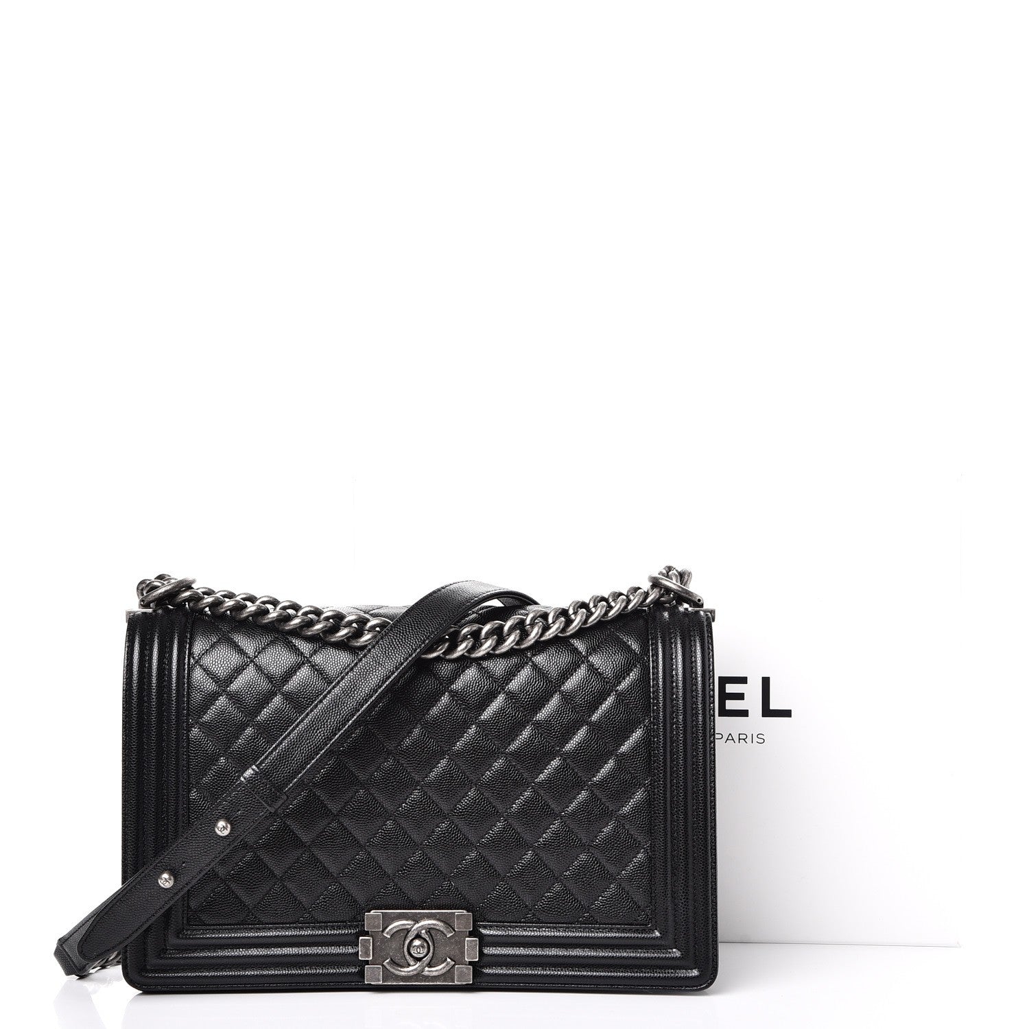 Chanel Caviar Quilted New Medium Boy Flap Black 9 of 9