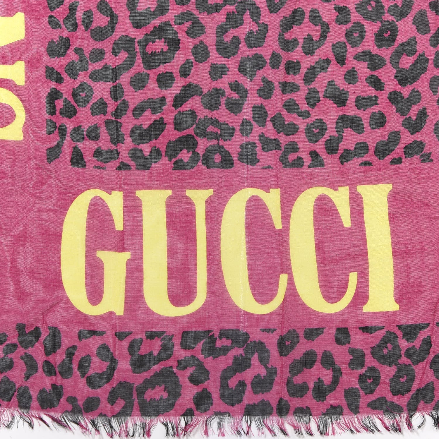 Gucci Silk Leopard Print Scarf Pink 2 of 4