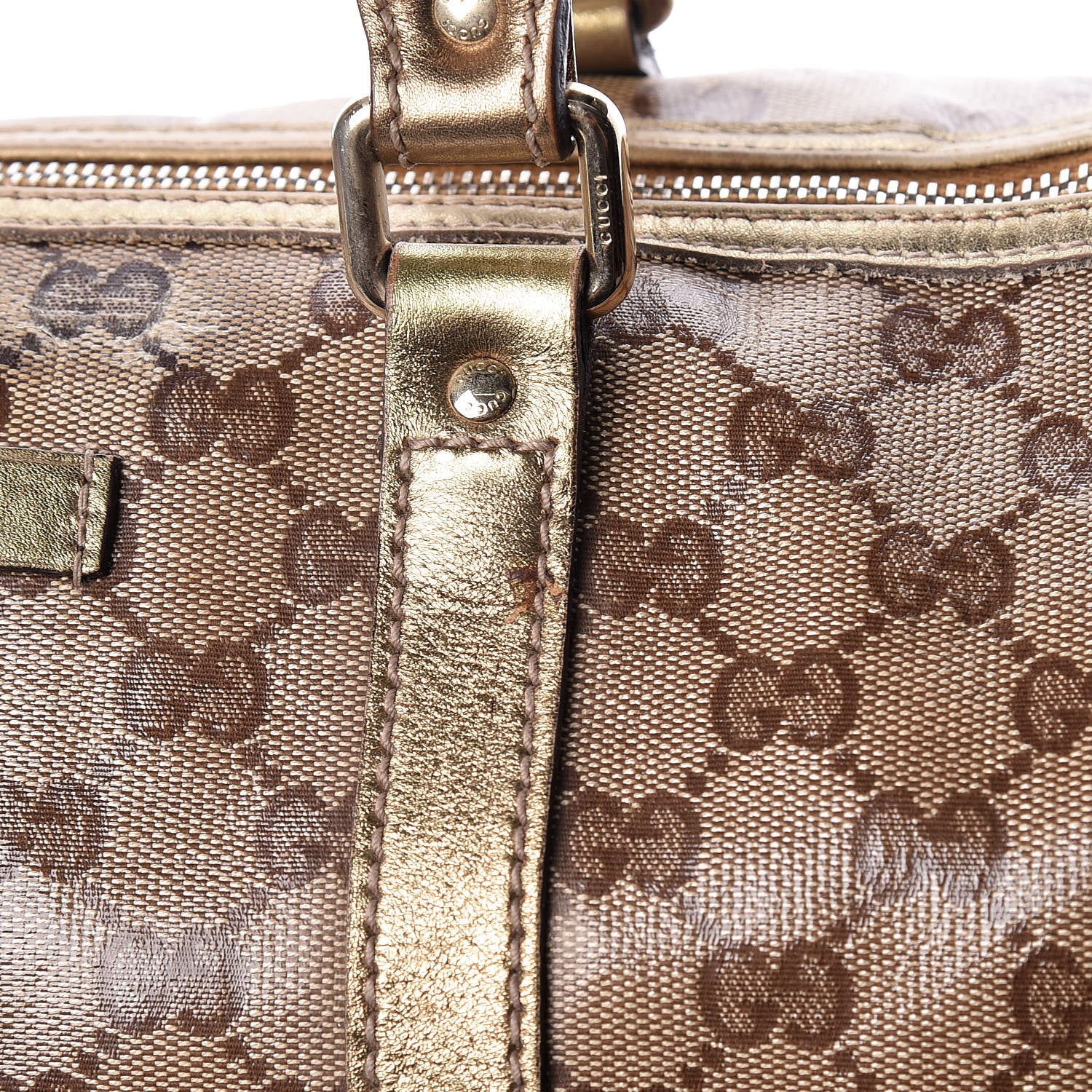 Gucci Crystal Monogram Medium Joy Boston Gold 21 of 26