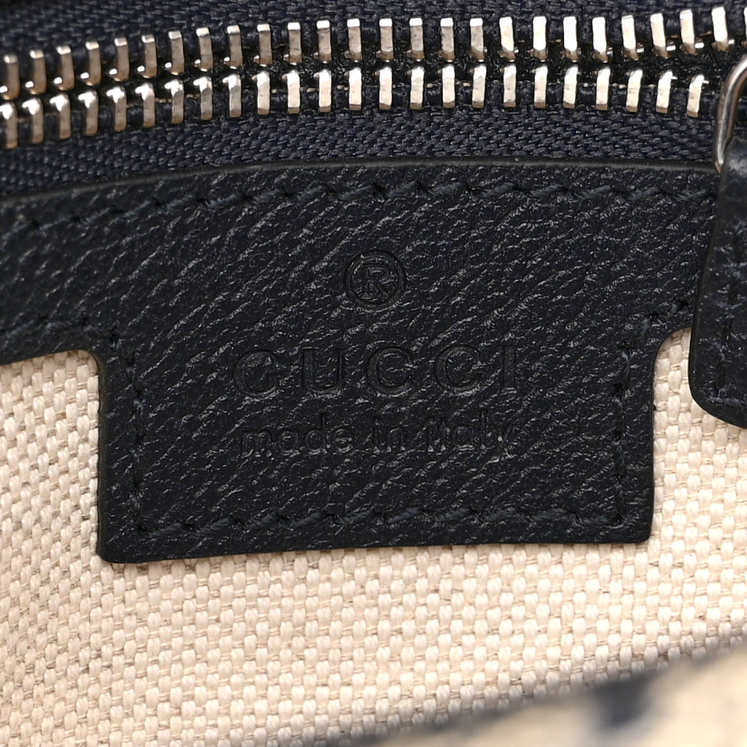Gucci GG Supreme Monogram Textured Dollar Calfskin Blondie Chain Shoulder Flap Bag Beige Blue 6 of 11