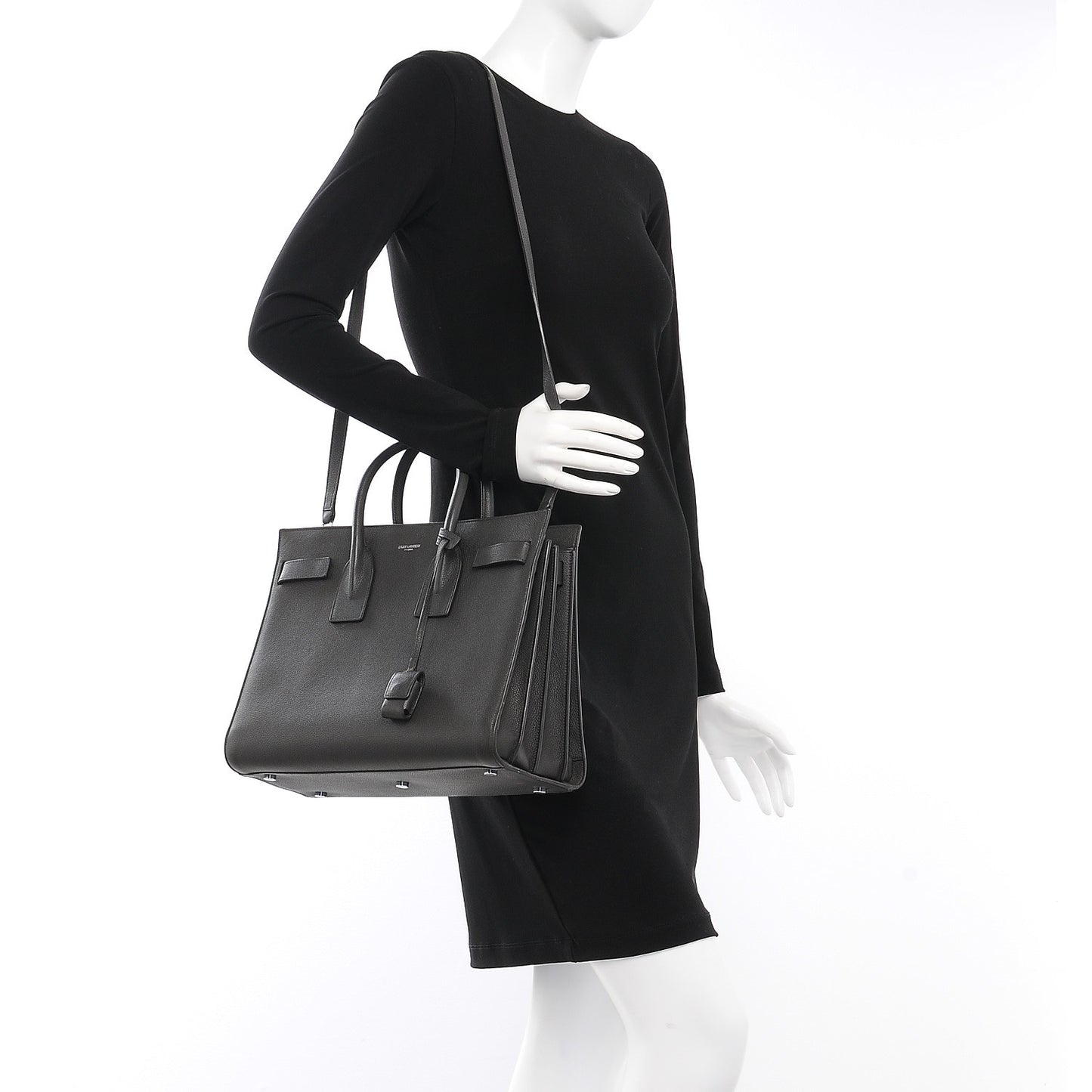Grained Calfskin Small Sac De Jour Coal