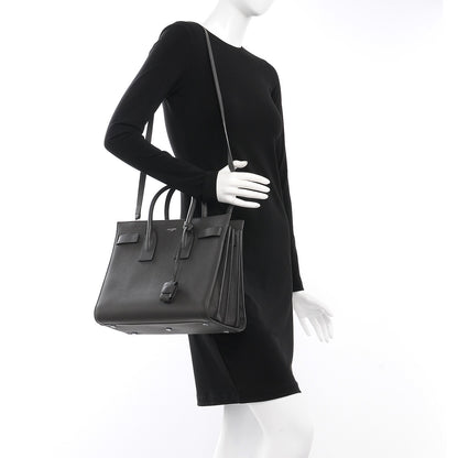 Saint Laurent Grained Calfskin Small Sac De Jour Coal 3 of 11