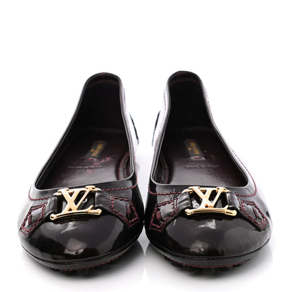 Louis Vuitton Patent Calfskin Oxford Ballerina Flats 38 Amarante 2 of 8