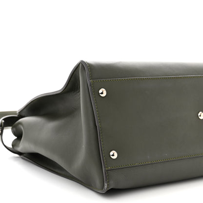 Fendi Vitello Seta Shiny Nappa Large Peekaboo Iconic Satchel Verde Prato 10 of 18