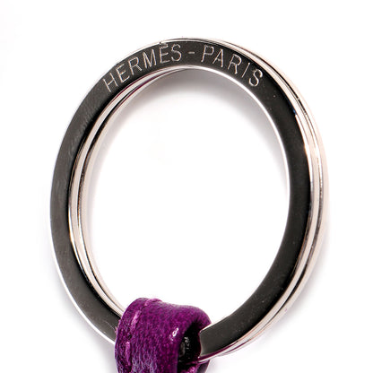 Hermes Lambskin Carmen Tassel Key Holder Anemone 3 of 5