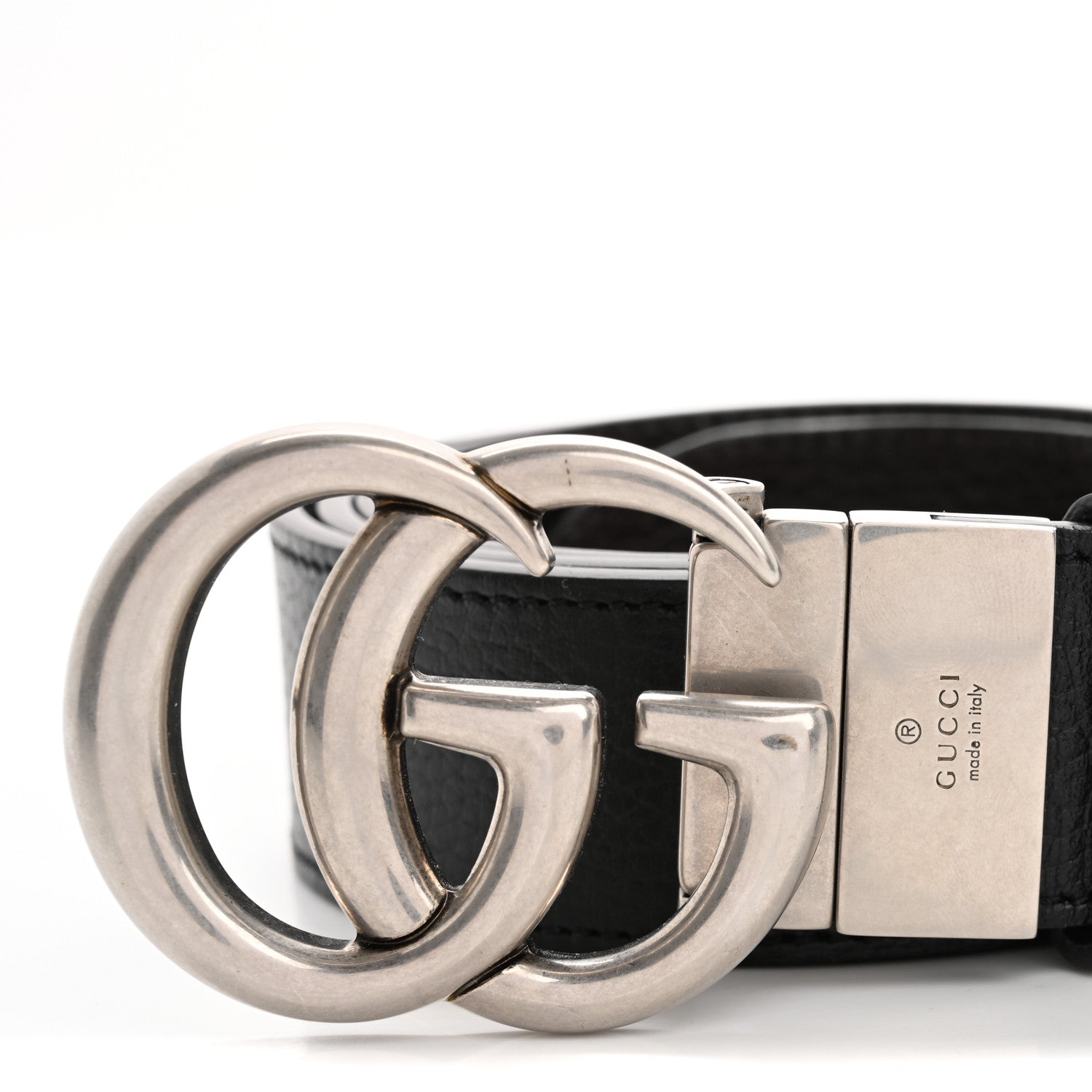 Gucci Selleria Calfskin Mens Interlocking G 37mm Belt 100 40 Black 5 of 7