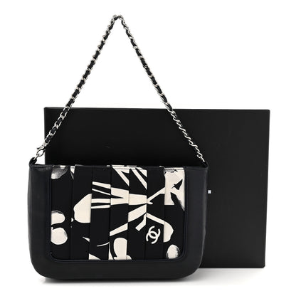 Chanel Lambskin Fabric Pleated Symbols Pochette Navy 12 of 12