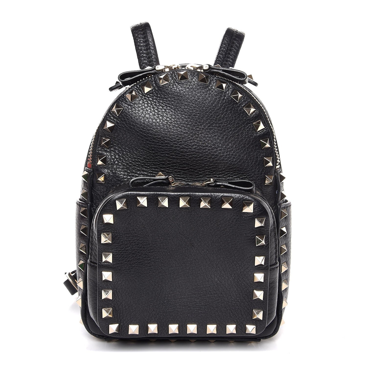 Valentino Garavani Pebbled Calfskin Mini Rockstud Backpack Black 1 of 6