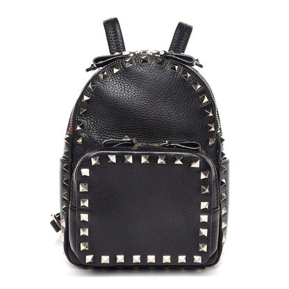Valentino Garavani Pebbled Calfskin Mini Rockstud Backpack Black 1 of 6