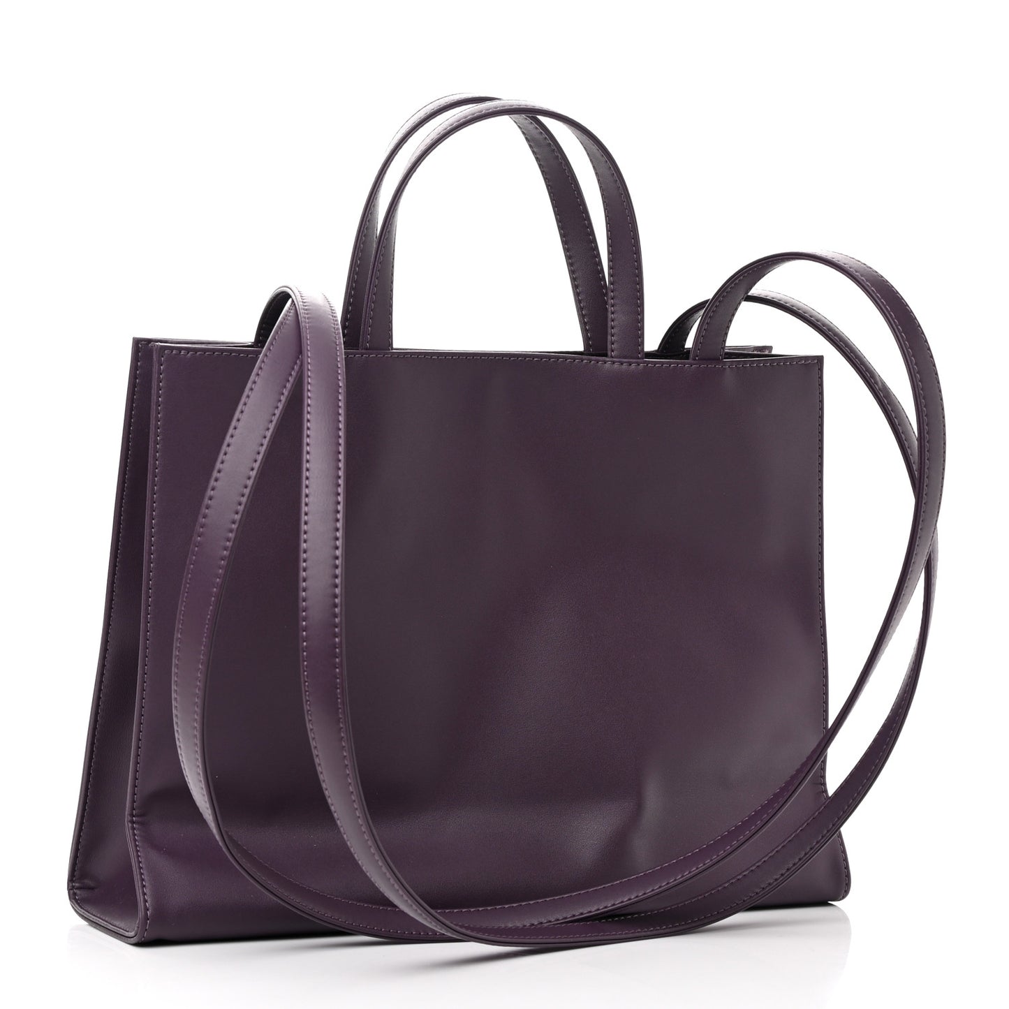Vegan Leather Medium Shopping Bag Eggplant