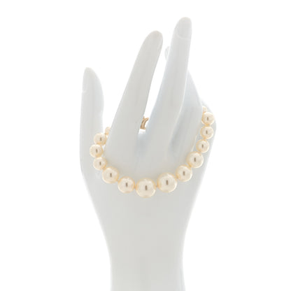 Chanel Graduated Pearl Crystal CC Bracelet Gold 2 of 4