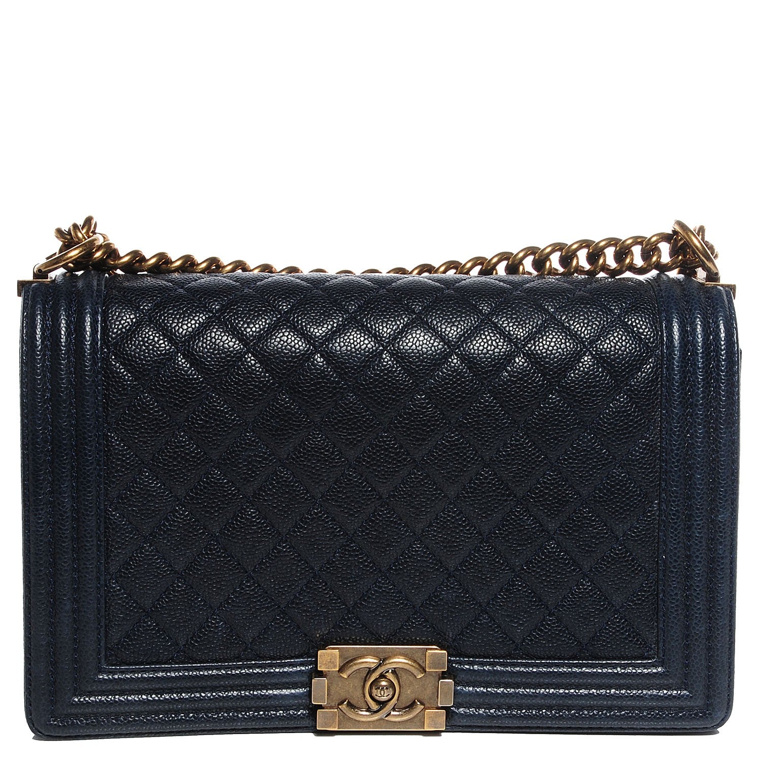 Chanel Caviar Quilted New Medium Boy Flap Navy 1 of 9