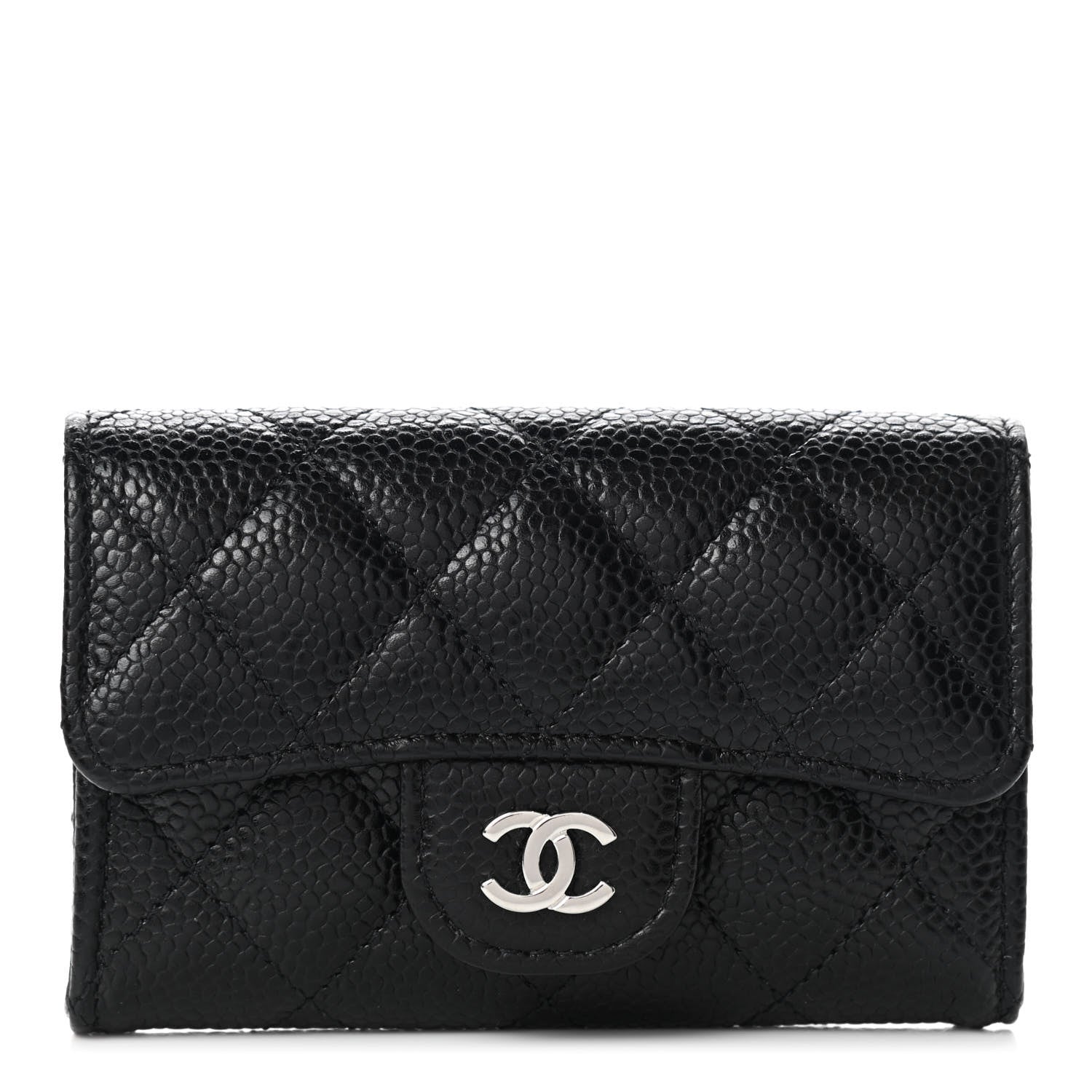Chanel Caviar Quilted Flap Card Holder Black 1 of 8