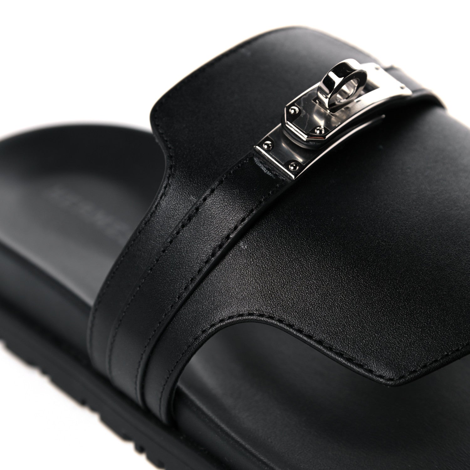 Hermes Calfskin Womens Empire Sandals 38.5 Black 9 of 12