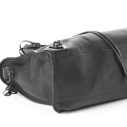 Balenciaga Shiny Grained Goatskin Black Metallic Edge City Black 6 of 7