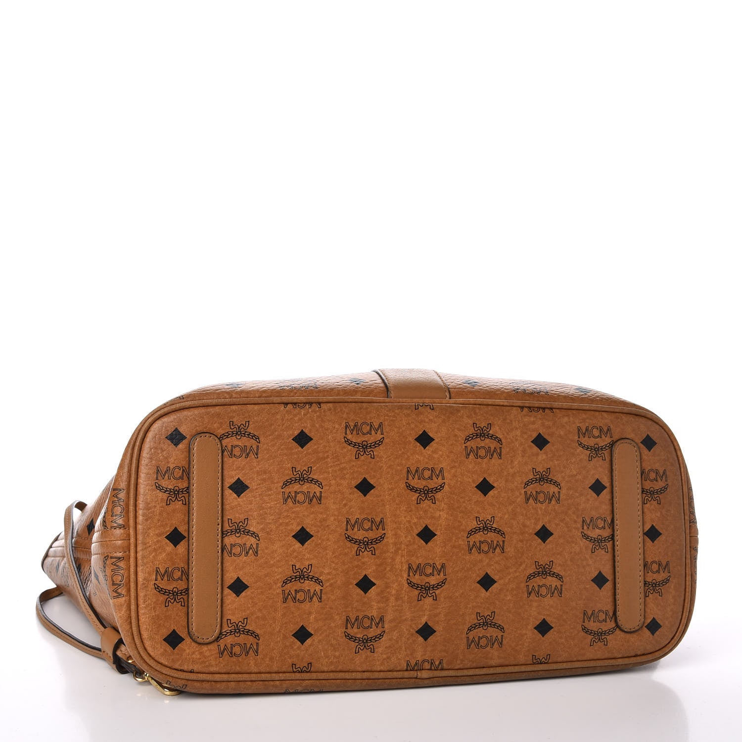 MCM Visetos Medium Liz Reversible Shopper Tote Cognac 5 of 14