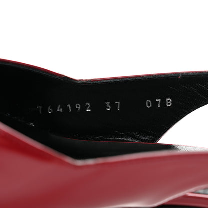 Gucci Nappa Mallory Pointed Toe Slingback Sandal 37 New Cherry 8 of 9