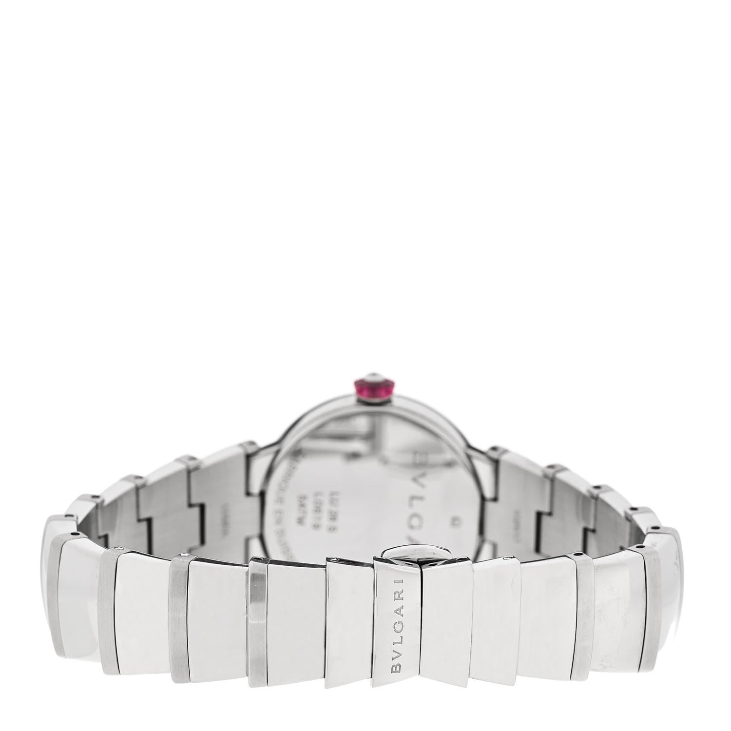 Bulgari Stainless Steel Diamond Mother of Pearl 28mm Lucea Quartz Watch 3 of 5