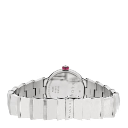 Bulgari Stainless Steel Diamond Mother of Pearl 28mm Lucea Quartz Watch 3 of 5