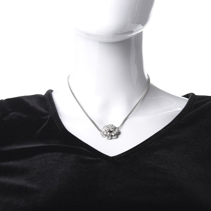 Chanel Strass CC Camellia Necklace Silver 2 of 5